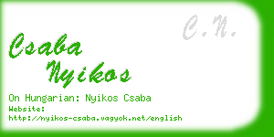 csaba nyikos business card